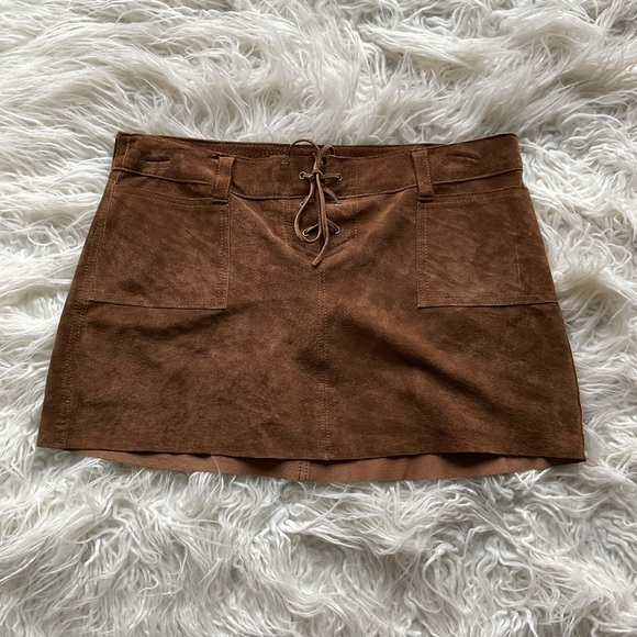 Abercrombie & Fitch Dresses & Skirts - Vintage A&F Brown Leather Mini Skirt